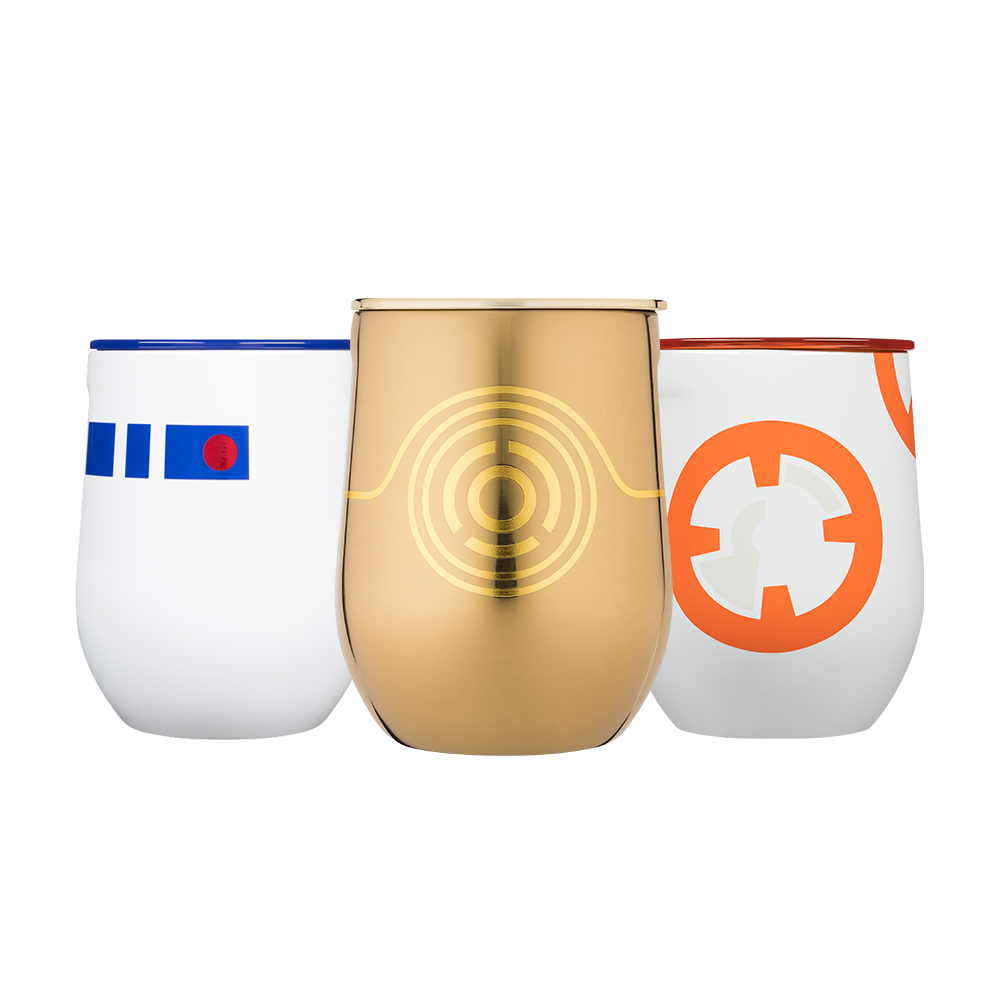 Star Wars TM Droids Stemless Set (3) - Smooth Beverage K5 - Stemless Cup Set 12oz / Droids