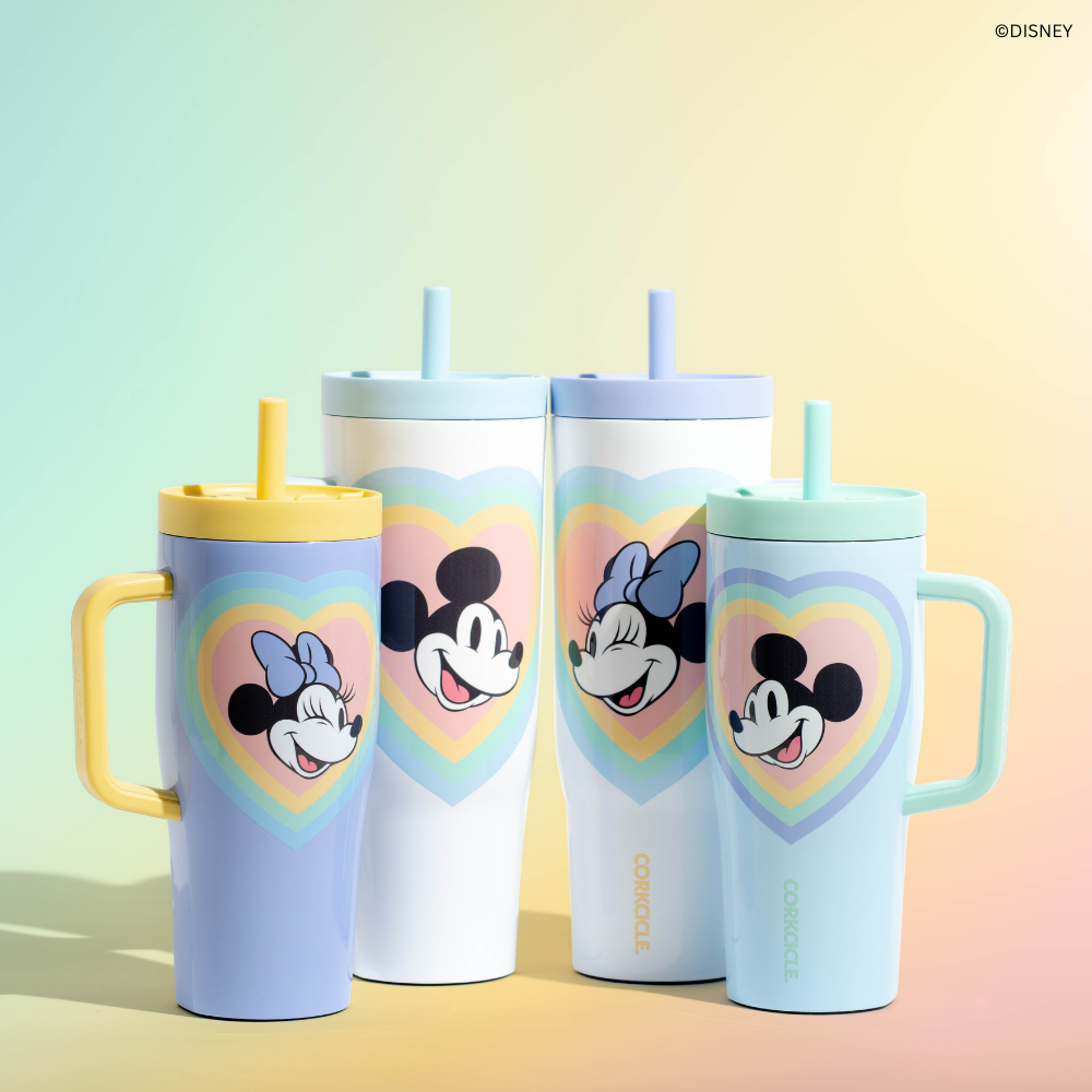 Mickey & Minnie Mouse Retro Rainbow Leakproof Cruiser - Morning Refill F3 - 22oz / Minnie Mouse - Retro Rainbow